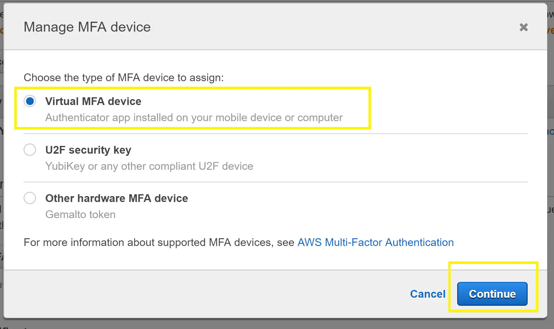 aws mfa enable iam user