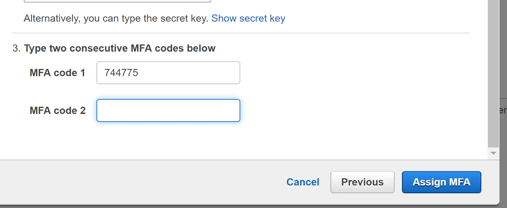 aws mfa enable iam user