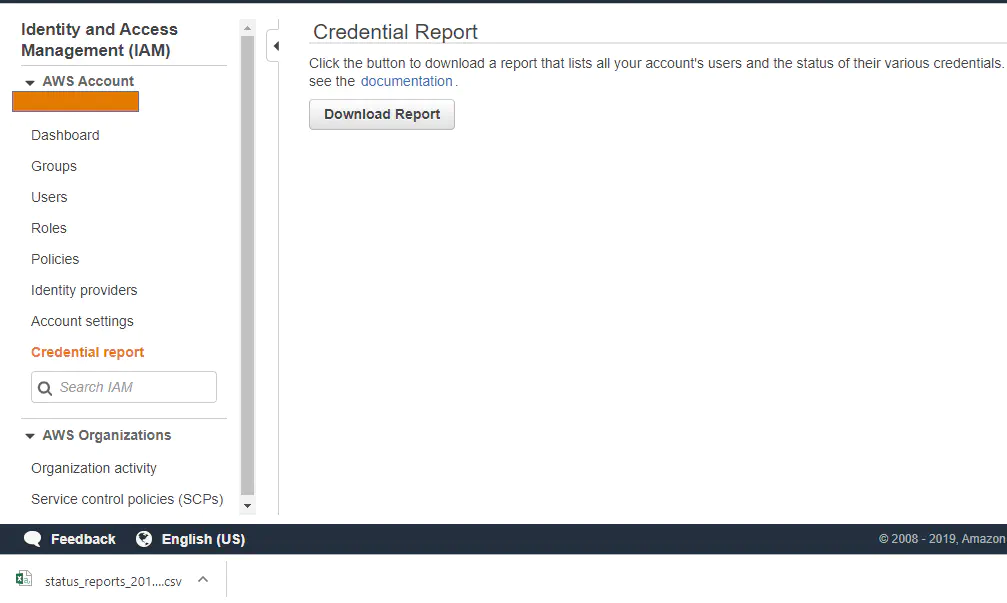 Security Credential Report