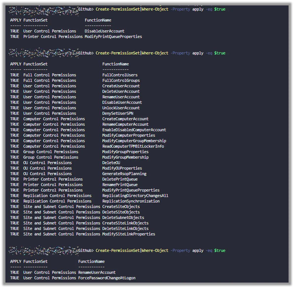 powershell delegate active directory permissions